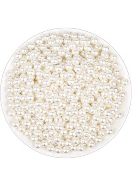 8 mm Inci Boncuk 100 Gram - Krem - Çanta ve Takı Yapımı Için