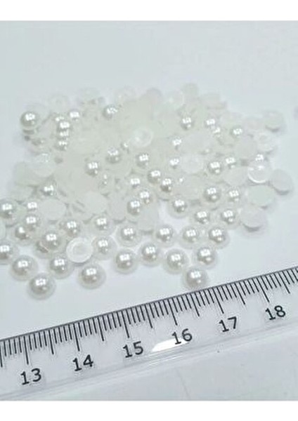 500 Adet 4 mm Beyaz Yarım Inci Boncuk - Küçük Boy Yarım Inci Boncuk