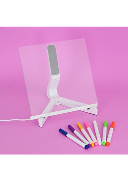 20X20 cm LED Neon Işıklı Şeffaf Yazı Tahtası Seti modelleri