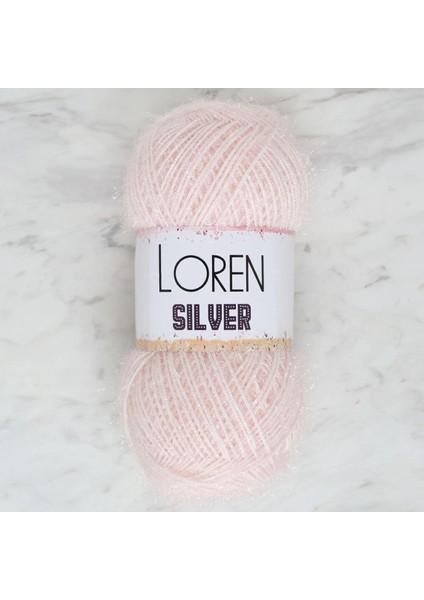 Loren Silver Toz Pembe El Örgü Ipi - RS0062 - 34072