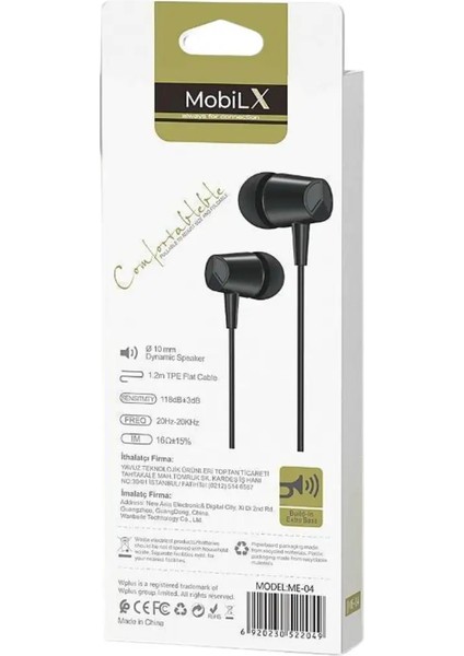 Mobilx Me-03 Beyaz Kablolu Kulak Içi Kulaklık – Aux Girişli, Extra Bass, Tüm Telefon ve Cihazlarla Uyumlu modelleri