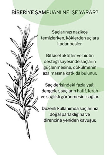 Biberiye Şampuanı | Saç Dökülmesine Karşı | Biotin, Keratin ve Kolajen Içerikli 250 ml fırsatları