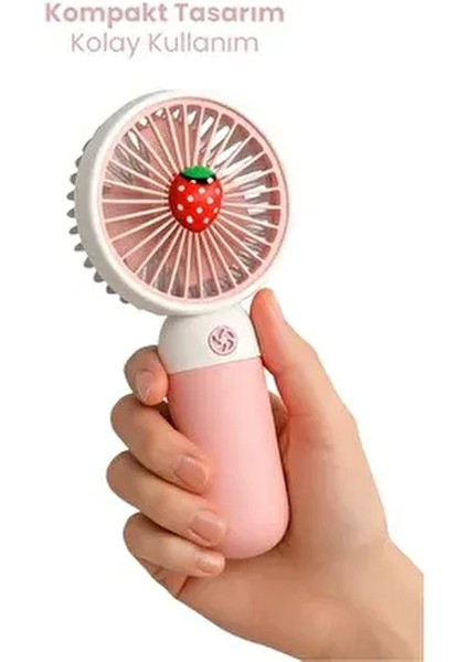 Mini Fan Şarjlı Taşınabilir El Vantilatörü 5W Güçlü Meyve Figürlü USB Mini Fan