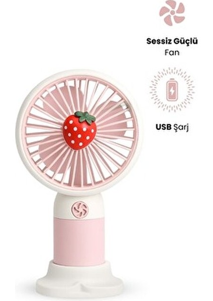 Mini Fan Şarjlı Taşınabilir El Vantilatörü 5W Güçlü Meyve Figürlü USB Mini Fan fiyatları