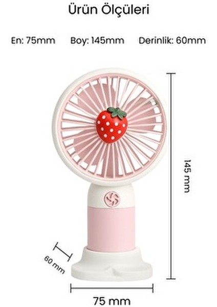 Mini Fan Şarjlı Taşınabilir El Vantilatörü 5W Güçlü Meyve Figürlü USB Mini Fan fırsatları