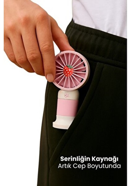 Mini Fan Şarjlı Taşınabilir El Vantilatörü 5W Güçlü Meyve Figürlü USB Mini Fan indirimleri
