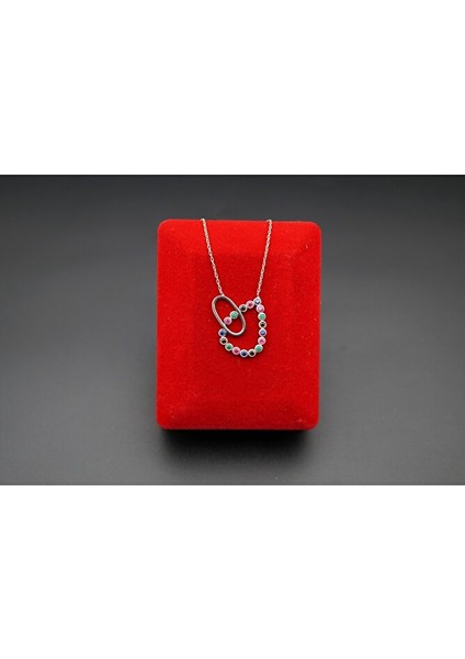 925 Ayar Içiçe Geçmeli Damla Desen Kadın Kolye SK00057