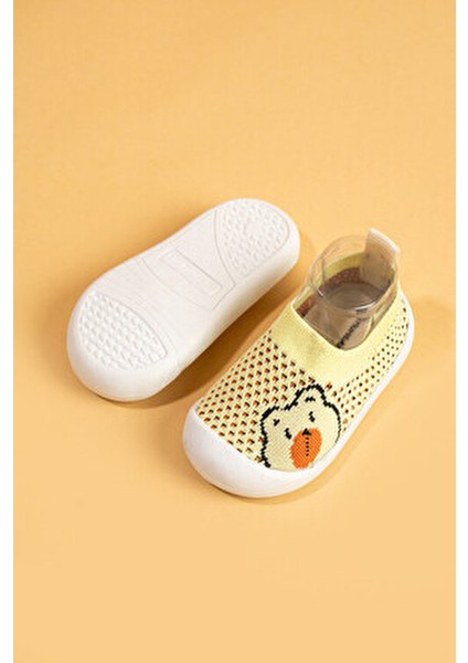 Sakow Çocuk Bebek Ortopedik Esnek, Rahat Hafif Kaymaz Taban Sarı Ilk Adım Spor Ayakkabı modelleri