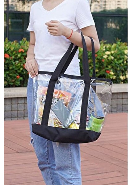 Şeffaf Su Geçirmez Plaj Çantası Yaz Koleksiyonu Fermuarlı Kadın Deniz Çantası fırsatları