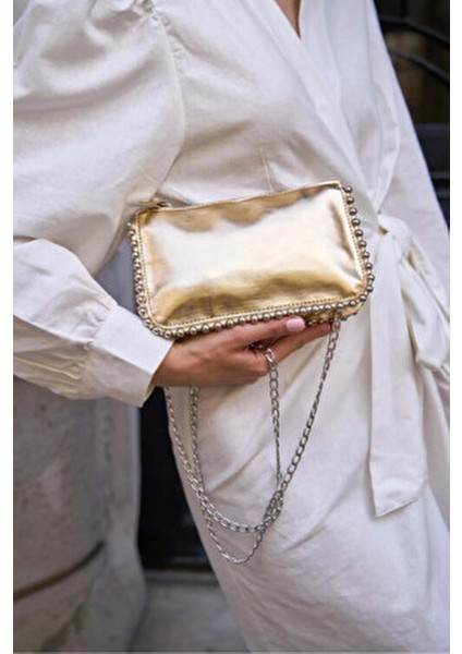 Boncuklu Kadın Çanta,küçük Boy Zincir Çapraz Askılı Kadın Kol Omuz Çantası fırsatları