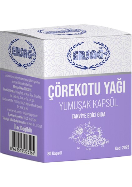 Çörek otu Yağı (Jel Kapsül) Gıda Takviyesi - Sabunluk Hediyemiz 2025-028 fiyatları