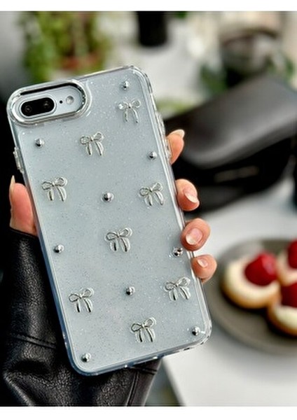 Iphone 7 Plus ve 8 Plus Uyumlu Mini Fiyonk Oyuncak Tasarımlı Esnek Silikon Kılıf modelleri