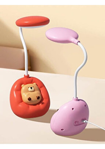 Sevimli Uyuyan Ayıcık Masaüstü LED Lamba Hediyelik Kitap Okuma Gece Lambası Baş Ucu modelleri