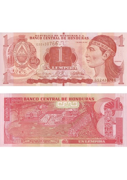 Honduras 1 Lempira - 2022 - Çil