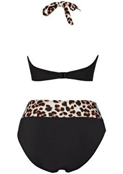 Yüksek Bel Desenli Üçgen Bikini Takım fiyatları