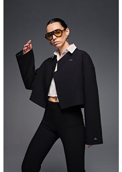 Diagonal Crop Blazer Ceket modelleri