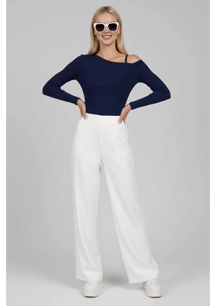 Tek Omuz Ipli Bluz Lacivert T4328