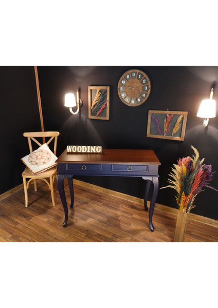 Wooding 110 cm Çekmeceli Masif Lacivert Ceviz Dresuar modelleri