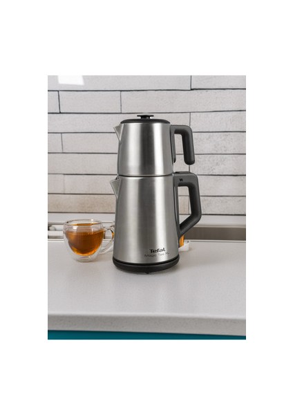 Magic Tea Xl Hacim 1,2 Litre Çaydanlık, 1,8 Litre 1650 Watt Paslanmaz Çelik Çay Makinesi