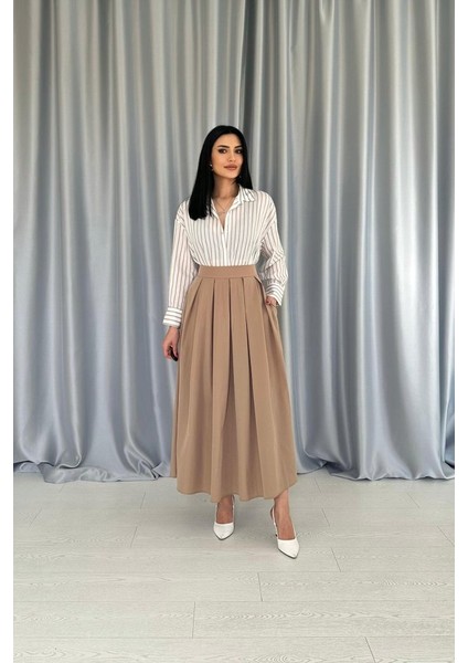 Camel Uzun Pileli Etek fiyatları