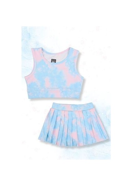 Batik Desenli Şort Etekli Crop Kız Çocuk Sporcu Takım fiyatları