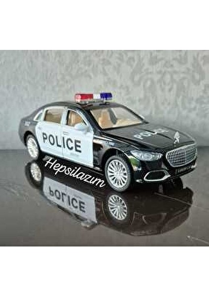 Metal Oyuncak Polis Araba Mercedes Maybach Model Araç Sesli Işıklı Çekbırak Diecast 23CM fiyatları