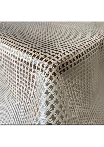 Hasır Lüx Pvc Kaplamalı Silinebilir Masa Örtüsü Su Geçirmez Şeffaf Muşamba Sofra Bezi Krem