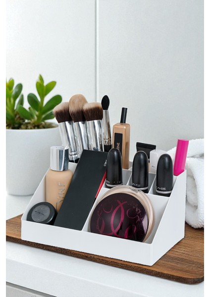 Çok Bölmeli Makyaj Organizeri – Fırça, Ruj ve Aksesuar Düzenleyici Kutusu