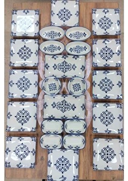 Mavi- Isrgan-12 Kişilik 24 Parça Kahvaltı Takımı