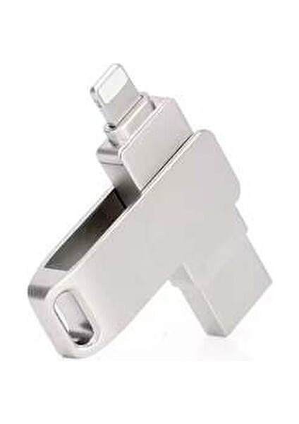 64GB iPhone Uyumlu USB Flash Bellek Otg Destekli Lightning ve USB Girişli Taşınabilir Hafıza