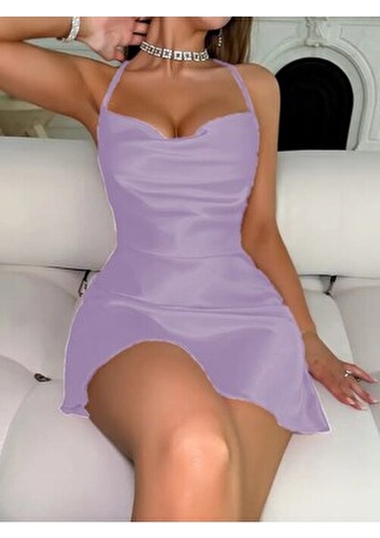 Kadın Fantezi Gecelik Askılı Degaje Yaka Sexy Göğüs Dekolteli Saten Gecelik indirimleri