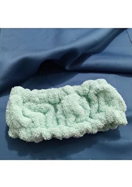 Kadınlar İçin Elastik Makyaj Sporcu Bandı Mint Yeşil Renkli Havlu