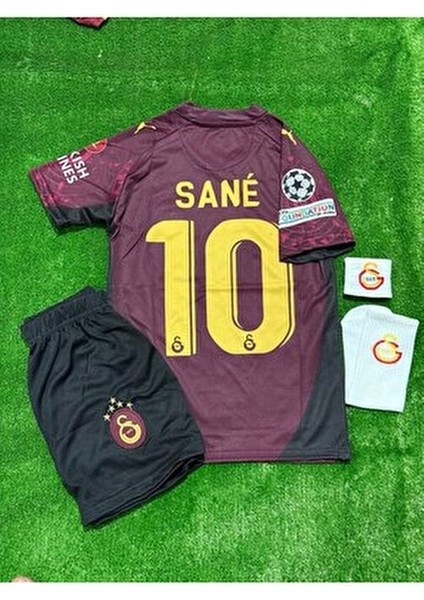 5-Yıldızlı 2026 Galatâsarây./ Leroy Sane / Alternatif Bordo Yeni Sezon Çocuk Forması 4'lü Set
