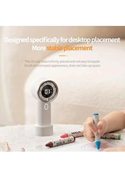 Taşınabilir Mini El Fanı 3 Kademeli Rüzgar Beyaz Sessiz ve Kompakt Tasarım