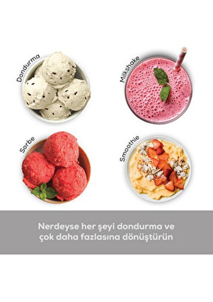 Ice Cream Maker - Dondurma Makinesi, Milkshake, Gelato, Bpa Içermez, Sorbe, Parçacıklı Karışım fırsatları