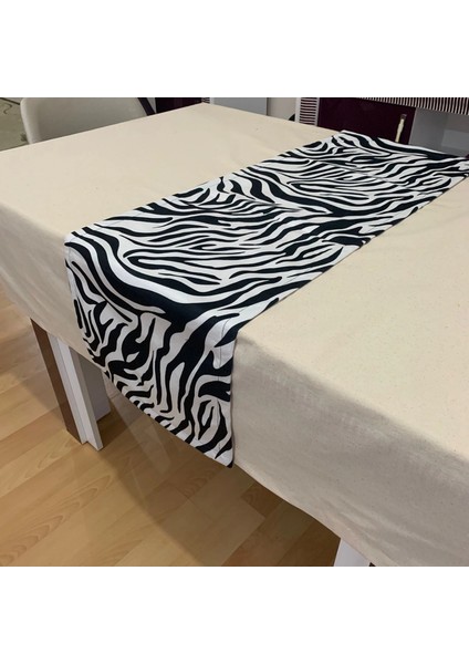 Zebra Desenli Runner, Yüksek Kaliteli Dijital Baskılı Runner, Dayanıklı, Modern Tasarım 40X150 cm