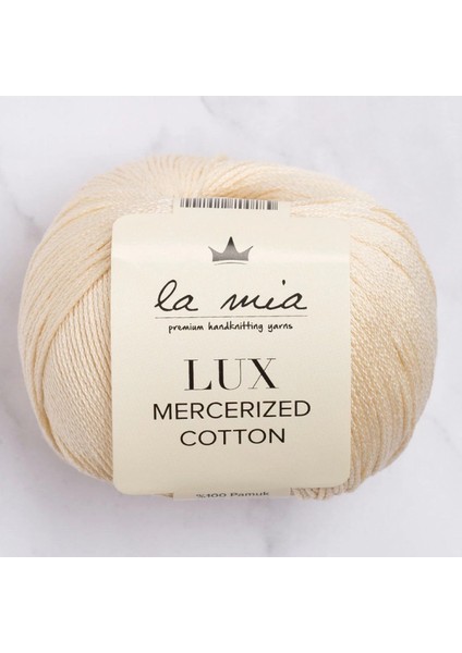 La Mia Lux Mercerized Cotton Bej El Örgü Ipi - 174 - 33752