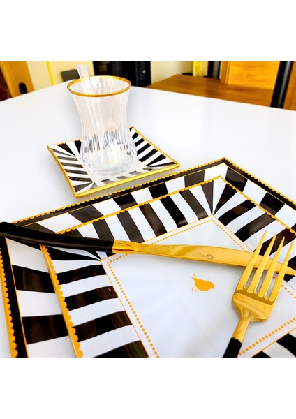 Ivon Black Kare Opal 34 Parça Çay Pasta Ikram Takımı fırsatları