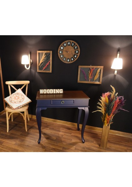 80 cm Çekmeceli Masif Lacivert Ceviz Dresuar fiyatları