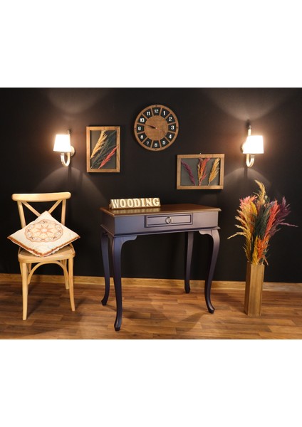 80 cm Çekmeceli Masif Lacivert Ceviz Dresuar modelleri