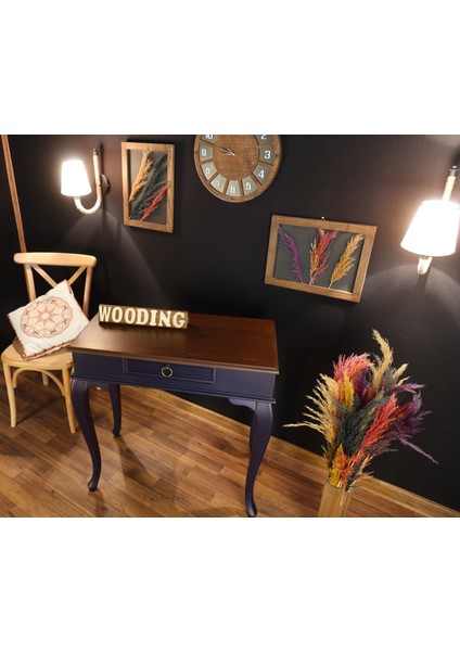 80 cm Çekmeceli Masif Lacivert Ceviz Dresuar indirimleri