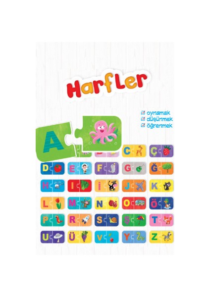 Harfler Puzzle 28 Parça (Puzzle Stickerlı Harfler Etkinlik Kitabı) fiyatları