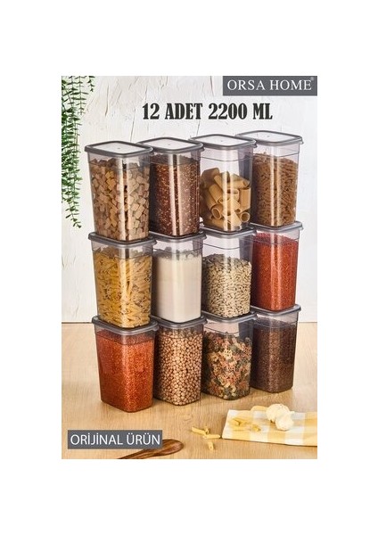 12'li 2200 ml Erzak Saklama Kabı Antrasit 267