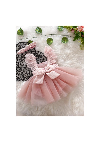 Nomi Bandanalı Kız Bebek Düğün Doğum Günü Özel Gün Mevlüt Romper