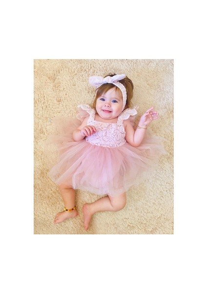 Nomi Bandanalı Kız Bebek Düğün Doğum Günü Özel Gün Mevlüt Romper modelleri