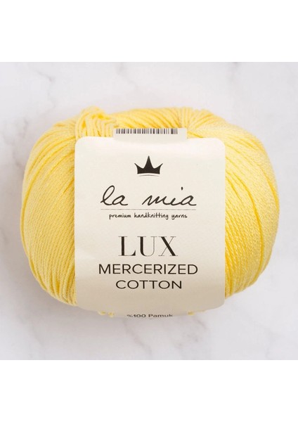 La Mia Lux Mercerized Cotton Sarı El Örgü Ipi - 177 - 33753