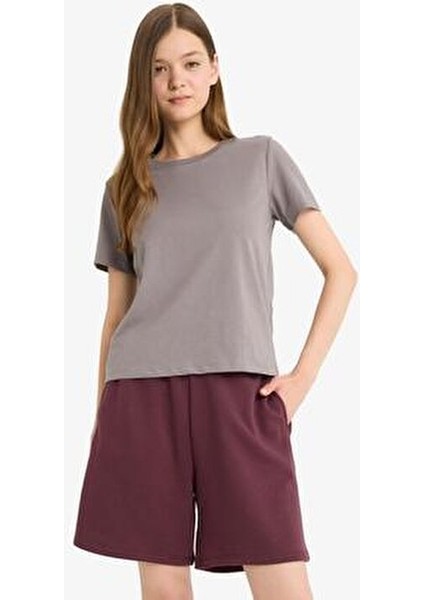 Coool Beli Lastikli Cepli Bordo Bermuda Şort F5188AX25SM modelleri