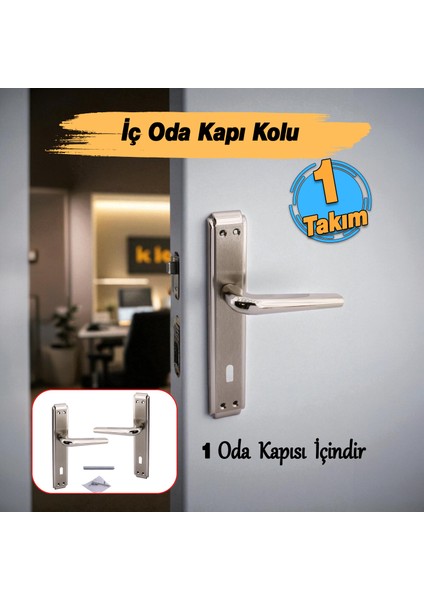 Iç Oda Kapı Kolu Aynalı Sağa Sola Uygun Saten Renk Dış Ahşap Pvc Metal Çelik Kapısı Tutamağı 1 Takım fiyatları