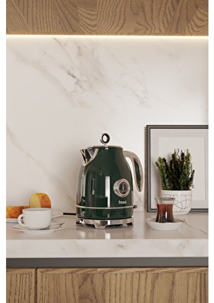 Isı Göstergeli Retro Kettle Su Isıtıcısı 1,7 Litre FR-KT05 Vintheat modelleri