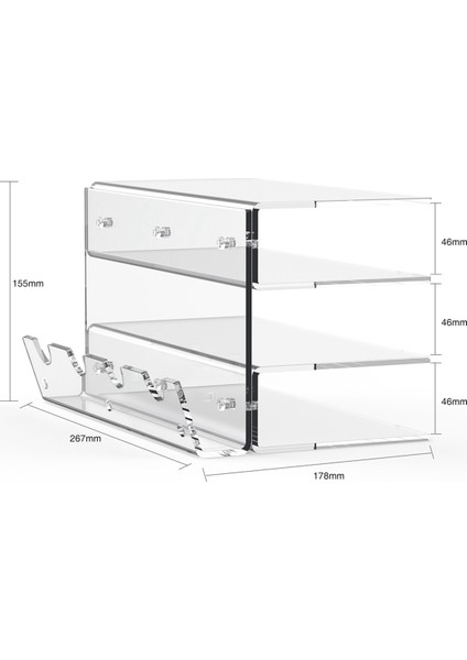 Klavye Fare Masaüstü Organizatör Akrilik 3 Katman Stand Çerçeve Klavye Ekran Stand Tutucu Stand Sergi Siyah (Yurt Dışından) fiyatları